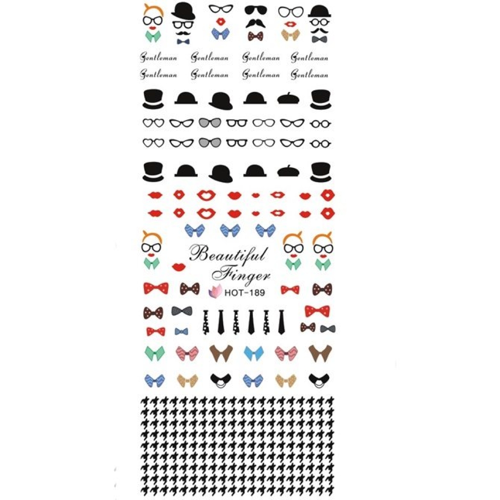 2D Nail Art One Stoke Sticker