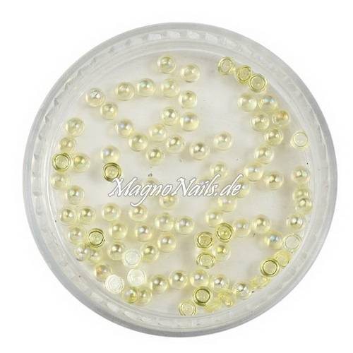 Nail Art Einlegemotive - Halbperlen gelb AB Nägel Nails Nailart Nageldesign Nagel Glitzersteine