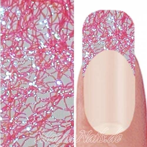 Nail Art Einlegemotive Netz - Laser Lace - Hot Pink fein Nägel Nails Nailart Nageldesign Nagel Glitzer