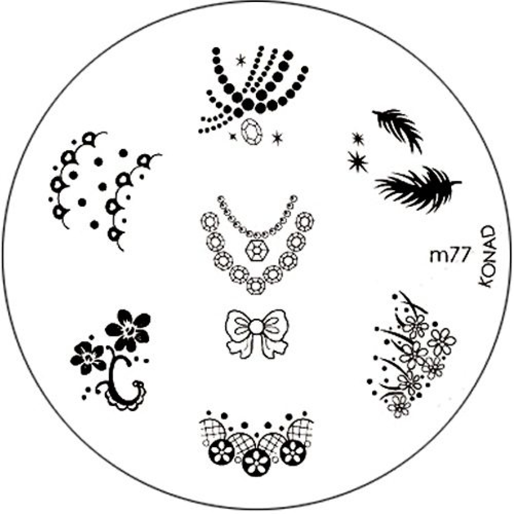 Original Konad Stamping Schablone m77 Nageldesign Nägel Schmuck Nails 