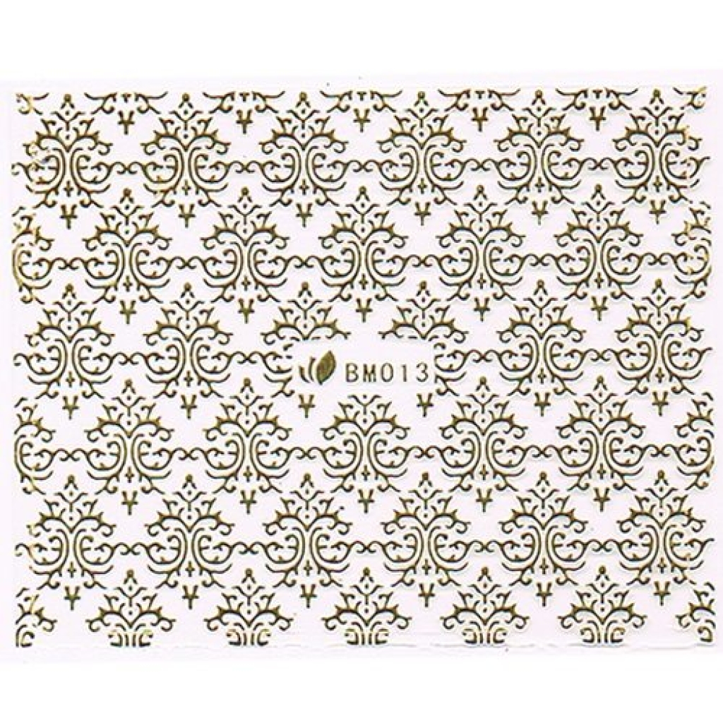 3D Metallic Sticker - gold Seblstklebende Aufkleber Nagelsticker Nagelaufkleber Barock Ornamente