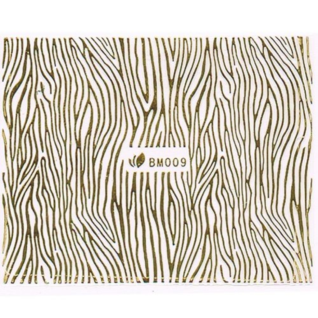 3D Metallic Sticker - gold Seblstklebende Aufkleber Nagelsticker Nagelaufkleber Tiger