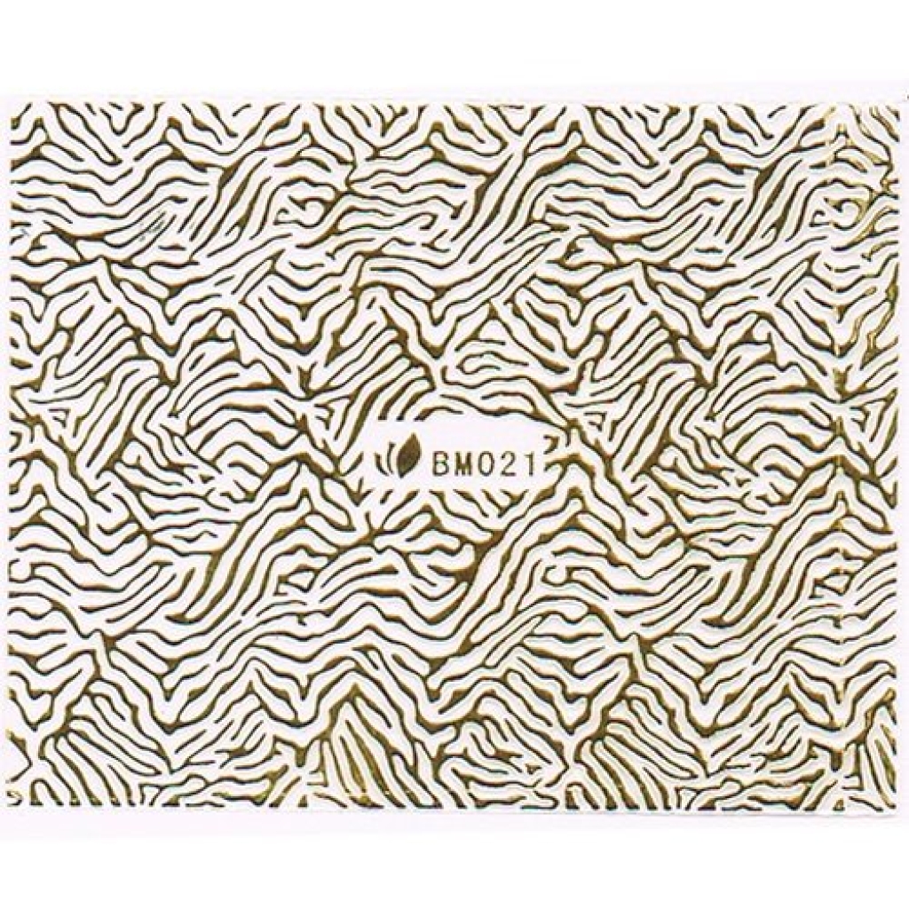 3D Metallic Sticker - gold Seblstklebende Aufkleber Nagelsticker Nagelaufkleber Tiger