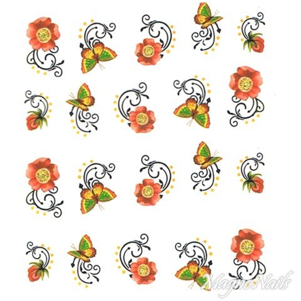 2D Nail Art One Stoke Sticker