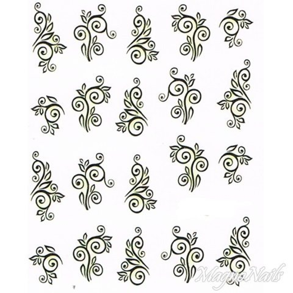 2D Nail Art One Stoke Sticker