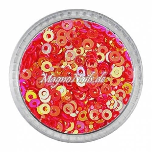 Nail Art Shapes korallenrot rund gelocht Nailart Nails Nägel Schmuck Einleger Einlegemotive Nageldesign