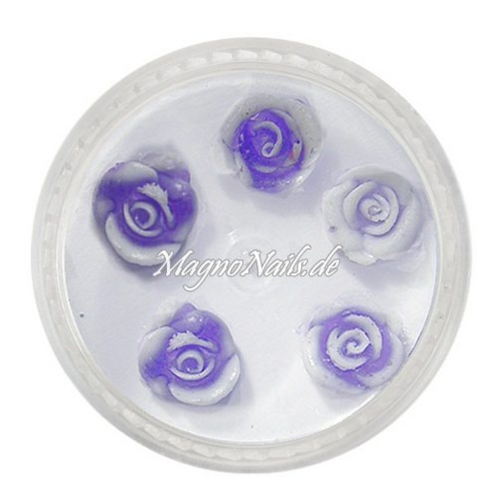 3D Einlegemotive - Gummi Soft Rosen lila