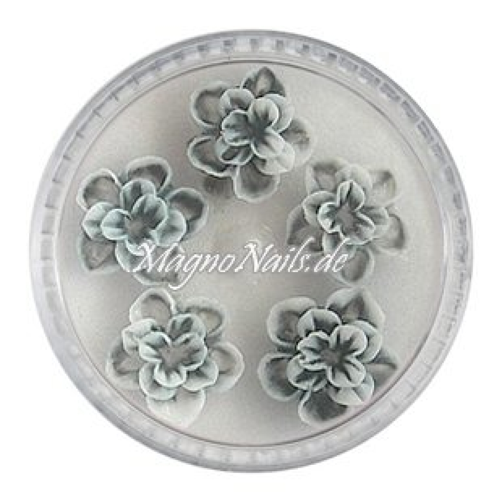3D Einlegemotive - Gummi Soft Blumen anthrazit