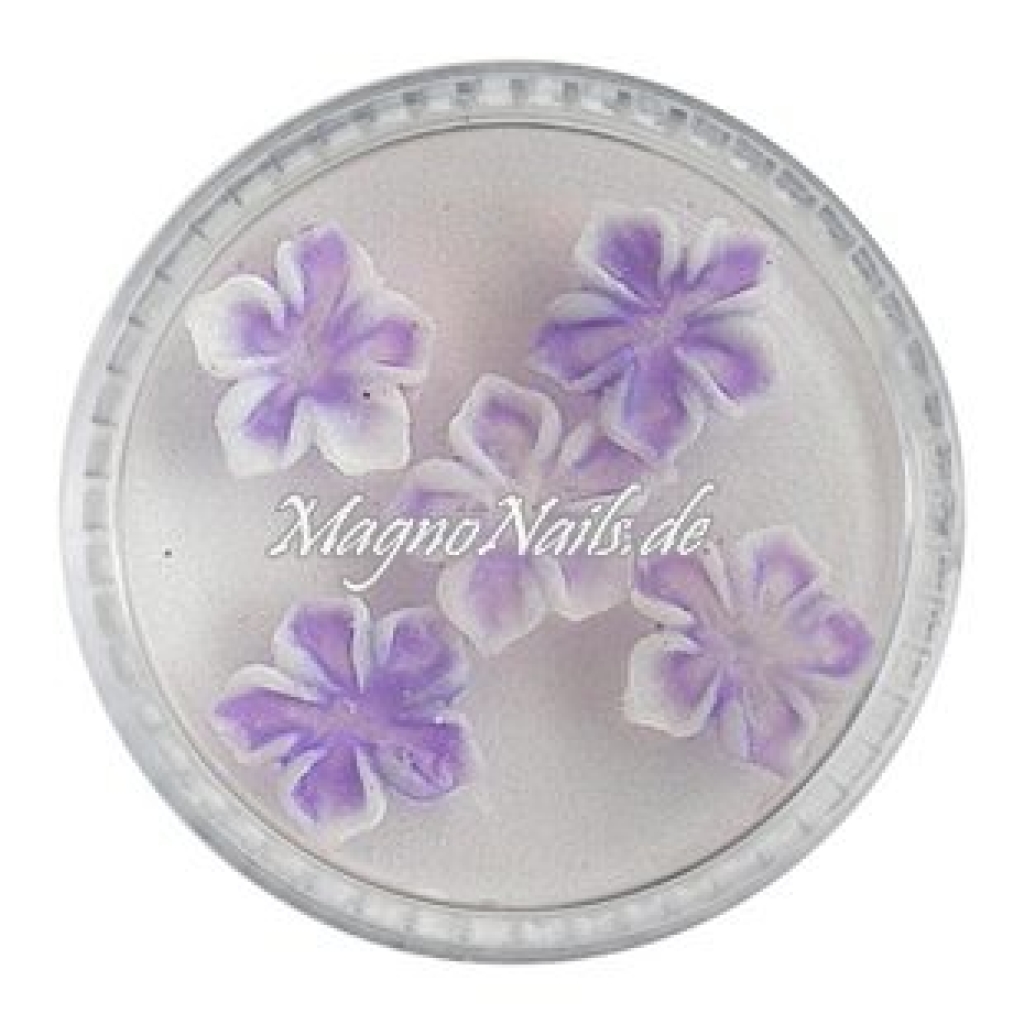 3D Einlegemotive - Gummi Soft Blumen lila