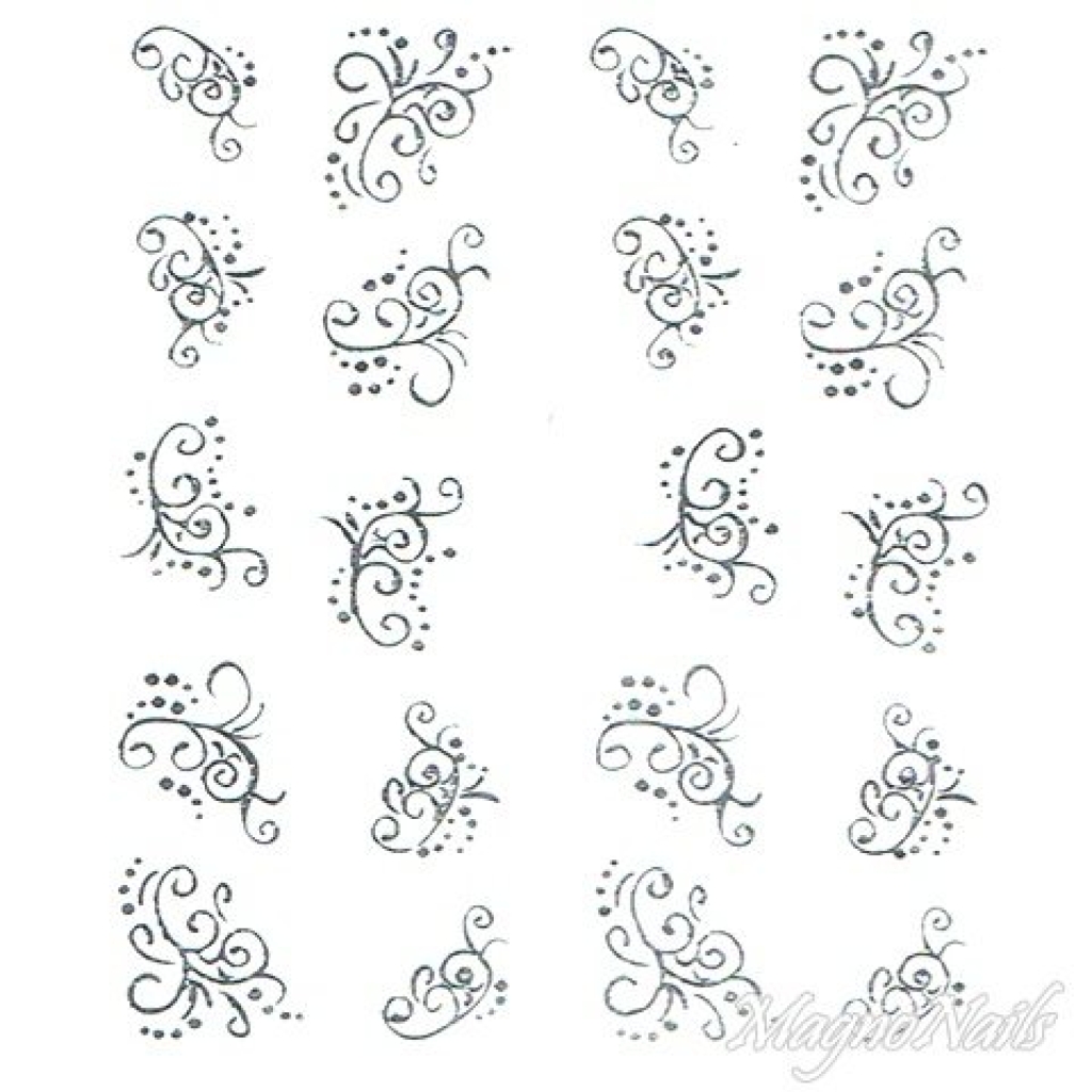 2D Nail Art One Stoke Sticker
